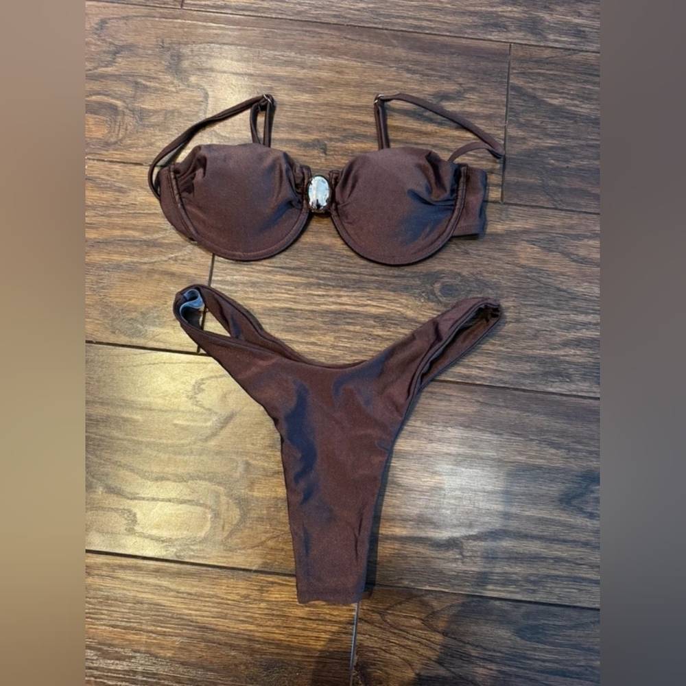 SHEIN Brown Bikini Set